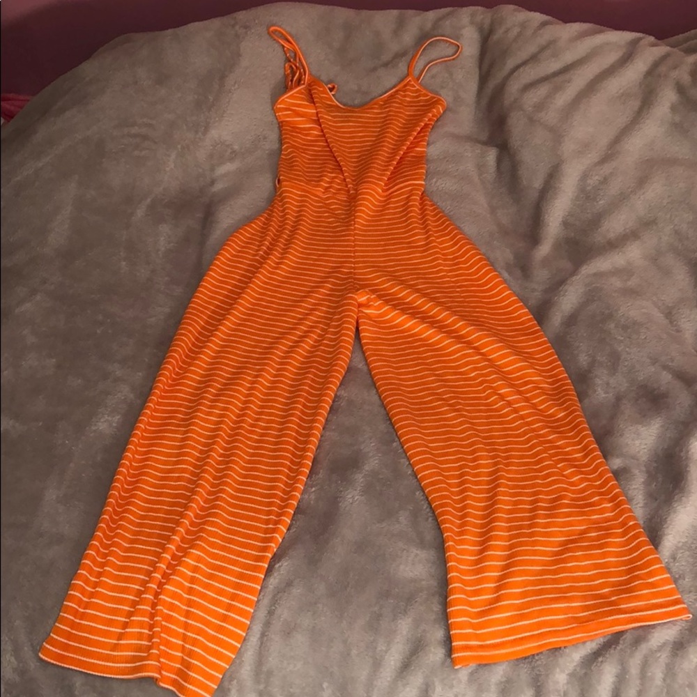 Missguided jumpsuit Orange stripped